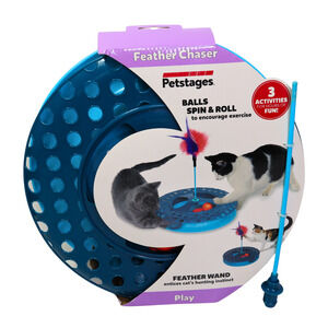 Petstages Feather Chaser 3 Activities With Balls For Hours Of Cat Fun